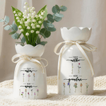 Personlig födelseblomma keramisk vas med 1-10 namn Mors dag födelsedagspresent till mor mormor