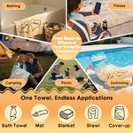 Asciugamano da spiaggia personalizzato a tema spiaggia Mr. e Mrs. ad asciugatura rapida con iniziali dei nomi, anno e testo Regalo di compleanno per la festa in spiaggia di una coppia.