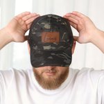 Personalized PU Leather Name Patch Camo Baseball Cap Daily Use Birthday Father's Day Gift for Dad Man