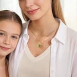 Personligt morbjörnhalsband med födelsesten Smycken Mors dag Födelsedagspresent till mamma Kvinna