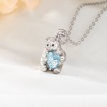 Personligt morbjörnhalsband med födelsesten Smycken Mors dag Födelsedagspresent till mamma Kvinna