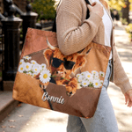 Personlig Highland Cow Birth Flower stor kapasitet Tote Bag med navn Daglig bruk Bursdagsgave til Highland Cow Lovers Cowgirls