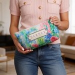 Chinoiserie personalizada con monograma Mahjong Azulejos Bolsa de maquillaje con el nombre de uso diario Mahjong Noche Regalo de cumpleaños para los jugadores de Mahjong