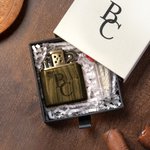 Kit accendino in legno di sandalo con logo inciso personalizzato, nome iniziale e scatola Regalo di addio al celibato per uomini e sposi