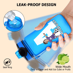 Botella de agua para niños de 17 oz con nombre e inicial para beber a diario Regalo del Día del Niño para niños y niñas