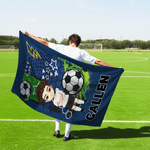 Serviette de plage surdimensionnée à séchage rapide avec nom Cadeau d'anniversaire pour les amateurs de football