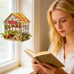 Efecto de vidriera personalizada Invernadero acrílico Suncatcher Ornamento con texto Decoración para el hogar Cumpleaños Aniversario Regalo para los amantes de las plantas