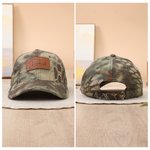 Personalized PU Leather Name Patch Camo Baseball Cap Daily Use Birthday Father's Day Gift for Dad Man