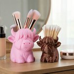 Spersonalizowany wielokolorowy przybornik na długopisy z imieniem i nazwiskiem Highland Cow do codziennego użytku Prezent urodzinowy dla miłośników Highland Cow Uczniowie Nauczyciele
