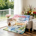 Personalised Photo Rainbow Heart Paw Print Soft Throw Blanket with Name and Year Home Decor Sympathy Memorial Gift for Pet Owner Family