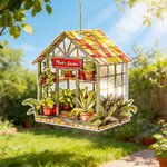 Efecto de vidriera personalizada Invernadero acrílico Suncatcher Ornamento con texto Decoración para el hogar Cumpleaños Aniversario Regalo para los amantes de las plantas