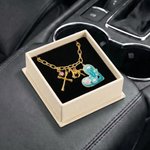 Personalizada Birthstone Inicial Construye tu propia cadena ajustable volante Charm Accesorios de coche Regalo de cumpleaños para la familia amigo propietario del coche