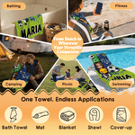 Serviette de plage surdimensionnée à séchage rapide avec nom Cadeau d'anniversaire pour les amateurs de football