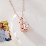 Personligt morbjörnhalsband med födelsesten Smycken Mors dag Födelsedagspresent till mamma Kvinna
