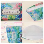 Chinoiserie personalizada con monograma Mahjong Azulejos Bolsa de maquillaje con el nombre de uso diario Mahjong Noche Regalo de cumpleaños para los jugadores de Mahjong