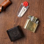 Kit accendino in legno di sandalo con logo inciso personalizzato, nome iniziale e scatola Regalo di addio al celibato per uomini e sposi