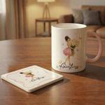 Personlig födelsedagsflicka 11 oz 15 oz keramisk mugg med namn och underlägg Mors dag födelsedagspresent till mamma tjej