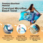 Telo mare personalizzato con nome e iniziale, tema piccolo diver, morbido e assorbente, ideale per mare - Regalo estivo per bambini