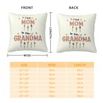 Housse d'Oreiller Personnalisée Faux Fil Effet Fleur de Naissance Première Maman Maintenant Grand-mère Housse d'Oreiller Douce avec Noms Cadeau de Fête des Mères pour Maman Grand-mère