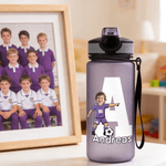 Botella de agua para niños de 17 oz con nombre e inicial para beber a diario Regalo del Día del Niño para niños y niñas