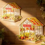 Efecto de vidriera personalizada Invernadero acrílico Suncatcher Ornamento con texto Decoración para el hogar Cumpleaños Aniversario Regalo para los amantes de las plantas