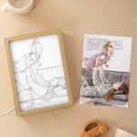 Personalised Watercolour Photo Light Painting Acrylic Frame Desk Decor Anniversary Birthday Gift for Family Friends Couples