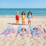 Gepersonaliseerd schattig extra groot en sneldrogend strandlaken met zeemeermin en naam cadeau voor zomervakantie of verjaardag voor meisjes