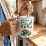 Personlig Mama's/Grandma's Garden Where Love Grows Keramisk mugg med 1-6 palmer och namn Mors dag-present till mamma mormor