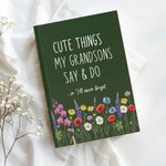 Personalised Wildflower Cute Things Say Do A5 Journal Notebook with Text Record Memories Mother's Day Birthday Gift for Mom Grandma
