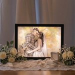 Personalised Watercolour Photo Light Painting Acrylic Frame Desk Decor Anniversary Birthday Gift for Family Friends Couples