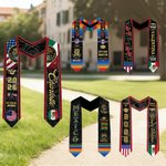 Personalisierte mexikanische amerikanische Flagge Graduierung Stola mit Namen und Jahr Graduierung Feier Geschenk für Klasse von 2026 Absolventen
