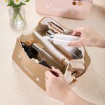 Personalizado Nombre Flor Multi-Compartimento PU Bolsa de maquillaje de cuero con nombre Esenciales de viaje Regalo de cumpleaños para Hermanas Amigos