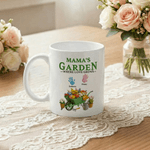 Personlig Mama's/Grandma's Garden Where Love Grows Keramisk mugg med 1-6 palmer och namn Mors dag-present till mamma mormor