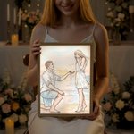 Personalised Watercolour Photo Light Painting Acrylic Frame Desk Decor Anniversary Birthday Gift for Family Friends Couples