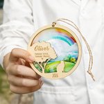Personalisierter Regenbogenbrücke-Holz-Anhänger für Hund oder Katze | mit Namen und Jahr | Haustierverlust Gedenk-Geschenk für Tierliebhaber