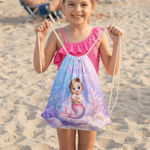Personalizzato Carino Cartoon Mermaid Drawstring Bag con nome Estate vacanza regalo di compleanno per le ragazze