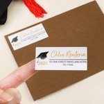 Personalized Graduation Cap Design Waterproof Stickers with Name Return Address Label Graduation Party Graduation Announcement for Graduates 5