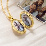 Personalizado Barroco Floral Cruz 2 Fotos Relicario Collar Dainty Joyería Bautizo Cumpleaños Día de la Madre Regalo para Mamá Abuela