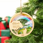 Personalisierter Regenbogenbrücke-Holz-Anhänger für Hund oder Katze | mit Namen und Jahr | Haustierverlust Gedenk-Geschenk für Tierliebhaber