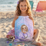 Personalizzato Carino Cartoon Mermaid Drawstring Bag con nome Estate vacanza regalo di compleanno per le ragazze