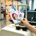 Personalised Face Photo Floral PU Leather Luggage Tag Passport Holder with Name Daily Use Birthday Travel Gift for Travel Lovers Friends Besties