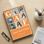 Personalised Nine-Square Grid Photo Giclee Canvas Prints with Letter Title Date Home Decor Anniversary Gift for Family Friend Couple