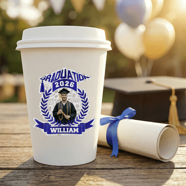 Personalized Graduation Photo Waterproof Sticker with Name and Year Packaging Use Graduation Season Gift for Graduate