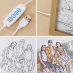 Personalised Watercolour Photo Light Painting Acrylic Frame Desk Decor Anniversary Birthday Gift for Family Friends Couples
