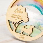 Personalisierter Regenbogenbrücke-Holz-Anhänger für Hund oder Katze | mit Namen und Jahr | Haustierverlust Gedenk-Geschenk für Tierliebhaber