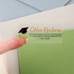Personalized Graduation Cap Design Waterproof Stickers with Name Return Address Label Graduation Party Graduation Announcement for Graduates 1