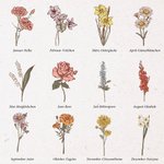 Personalisierte Cord Tragetasche mit Geburtsblumen und Namen | Großes Fassungsvermögen | Shopper | Tote Bag | Geburtstag Muttertag Geschenk für Frauen