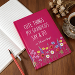Personalised Wildflower Cute Things Say Do A5 Journal Notebook with Text Record Memories Mother's Day Birthday Gift for Mom Grandma