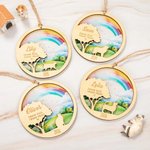 Personalisierter Regenbogenbrücke-Holz-Anhänger für Hund oder Katze | mit Namen und Jahr | Haustierverlust Gedenk-Geschenk für Tierliebhaber
