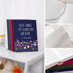 Personalised Wildflower Cute Things Say Do A5 Journal Notebook with Text Record Memories Mother's Day Birthday Gift for Mom Grandma